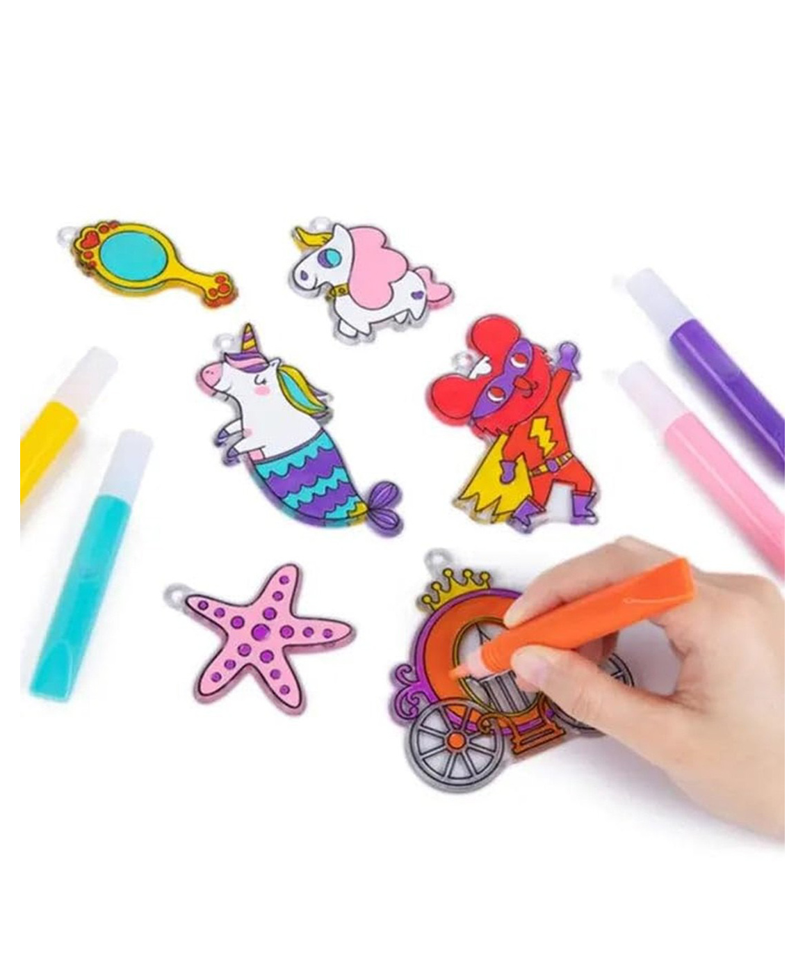 Eduspark Window Art Kit - Princess World | DIY Suncatcher Craft Kit for Kids | 12 Princess-Themed Stained Glass Decorations, 10 Paints, 12 Suction Cups | Creative Art Set-image-5