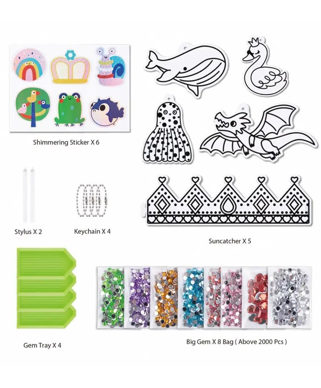 Eduspark Kids Diamond Crown Big Gem Arts & Crafts Kit DIY Sparkling Tiara Craft Set with Colorful Rhinestones & Stickers | Creative Princess Crown Kit-image-35