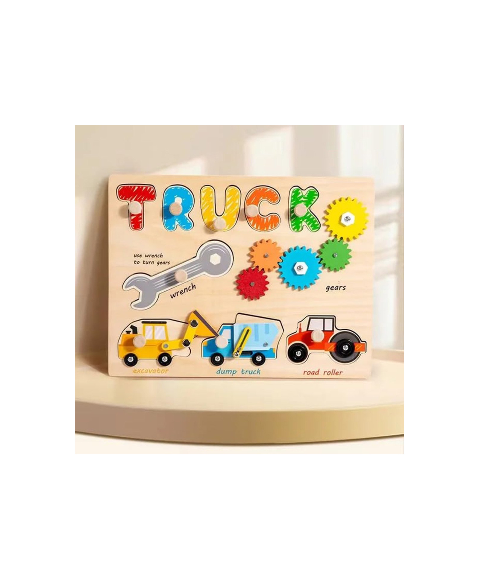 Eduspark Kids Wooden Truck Puzzle Set Montessori Educational Vehicle Puzzle for Toddlers & Preschoolers | Fine Motor Skills & Shape Recognition Learning Toy (Ages 3+)-image-48