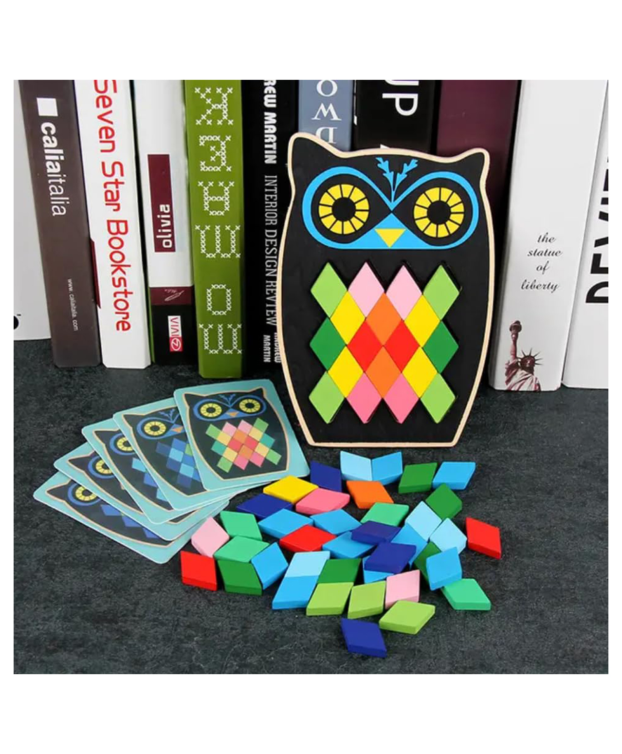 Eduspark Owl Shape Wooden Mosaic Toy Educational Learning Puzzle for Kids Ages 3+ | Montessori Fine Motor Skills Toy for Color Recognition, Sorting & Creativity-image-41
