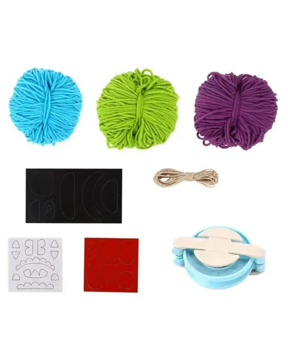 Eduspark 13pc Tookyland Kids Pom-Pom Monster Craft Kit DIY Yarn Craft Toy for Boys & Girls Make Your Own Fuzzy Monsters with Pom Poms, Stickers & Googly Eyes Fun Art Set-image-5