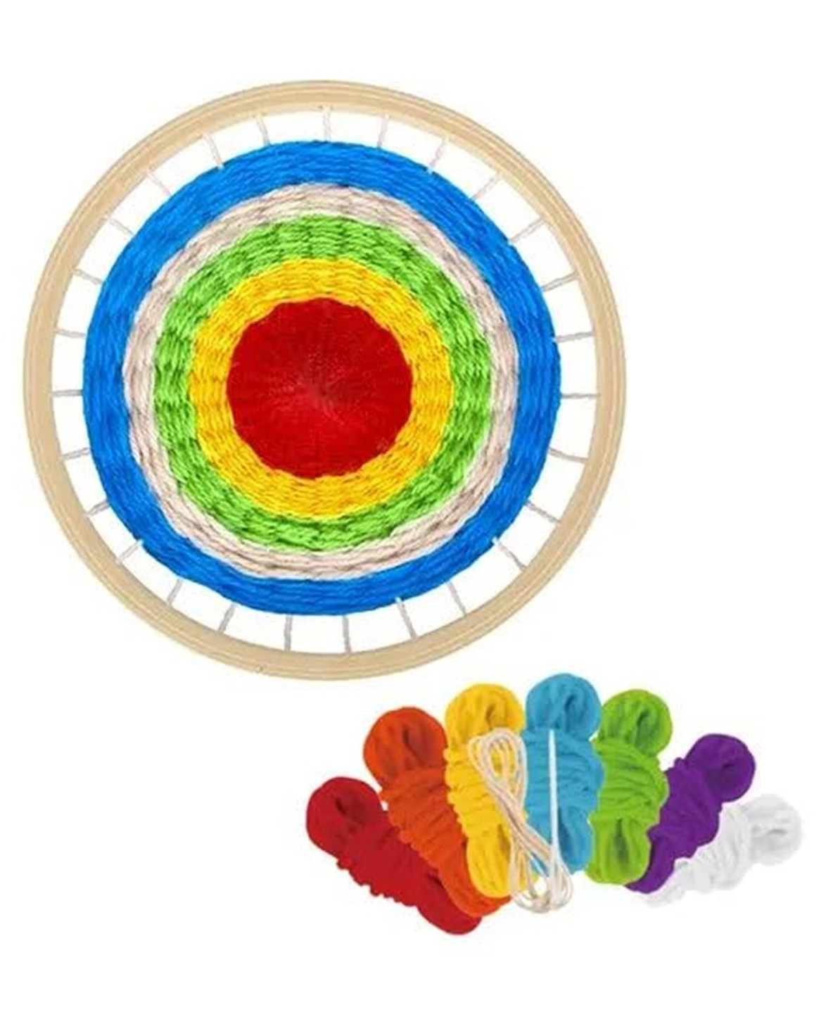 Eduspark Round Weaving Loom Kit | Wooden Weaving Frame for Kids & Beginners | DIY Craft Kit for Handmade Wall Art, Tapestry, Yarn Weaving | Educational Art Toy-image-7