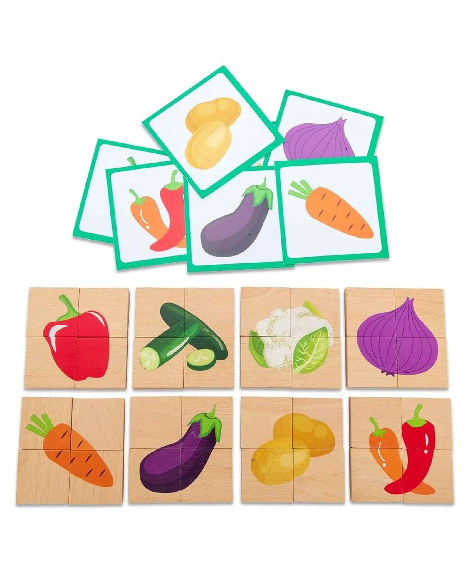 Eduspark Vegetables My First Puzzle| Wooden Educational Toy for Toddlers & Preschoolers | Montessori Matching Puzzle Game for Kids | Early Learning Toy for Vegetable Recognition-image-39