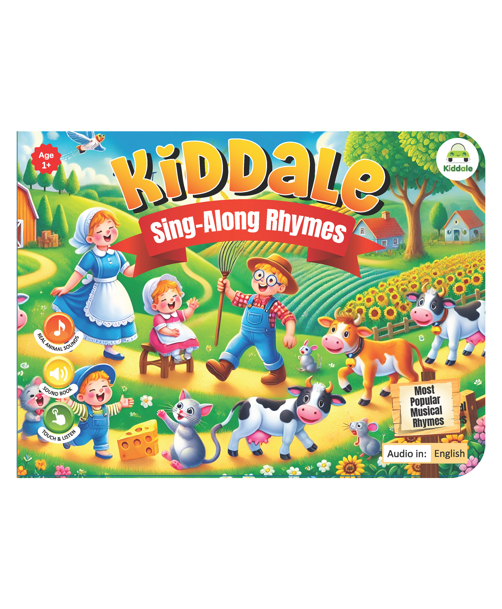 Kiddale Sing-Along Rhymes Sound Book | 28 Interactive Buttons with Popular English Rhymes & Sound Effects | HD Audio, Colorful Pages, Toddler-Safe | Ideal Gift for Ages 14-image-24