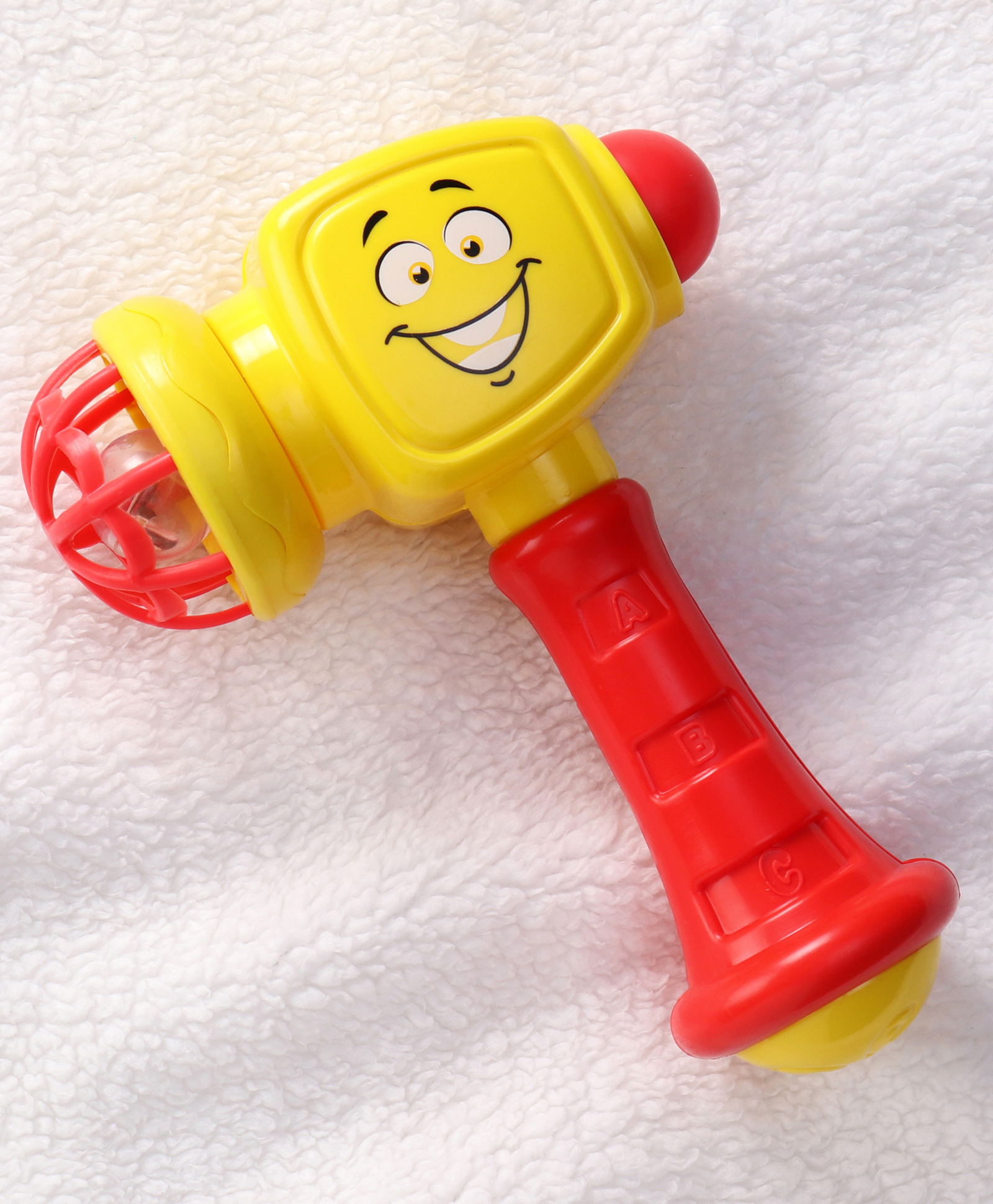 Babyhug Musical Hammer Toy for Babies with Rattle Sound Yellow| ABS Plastic Baby Activity Toy| Improves Motor Skills & Sensory Development| Easy Grip Manual Hammer Toy| Toddler Gifting Option