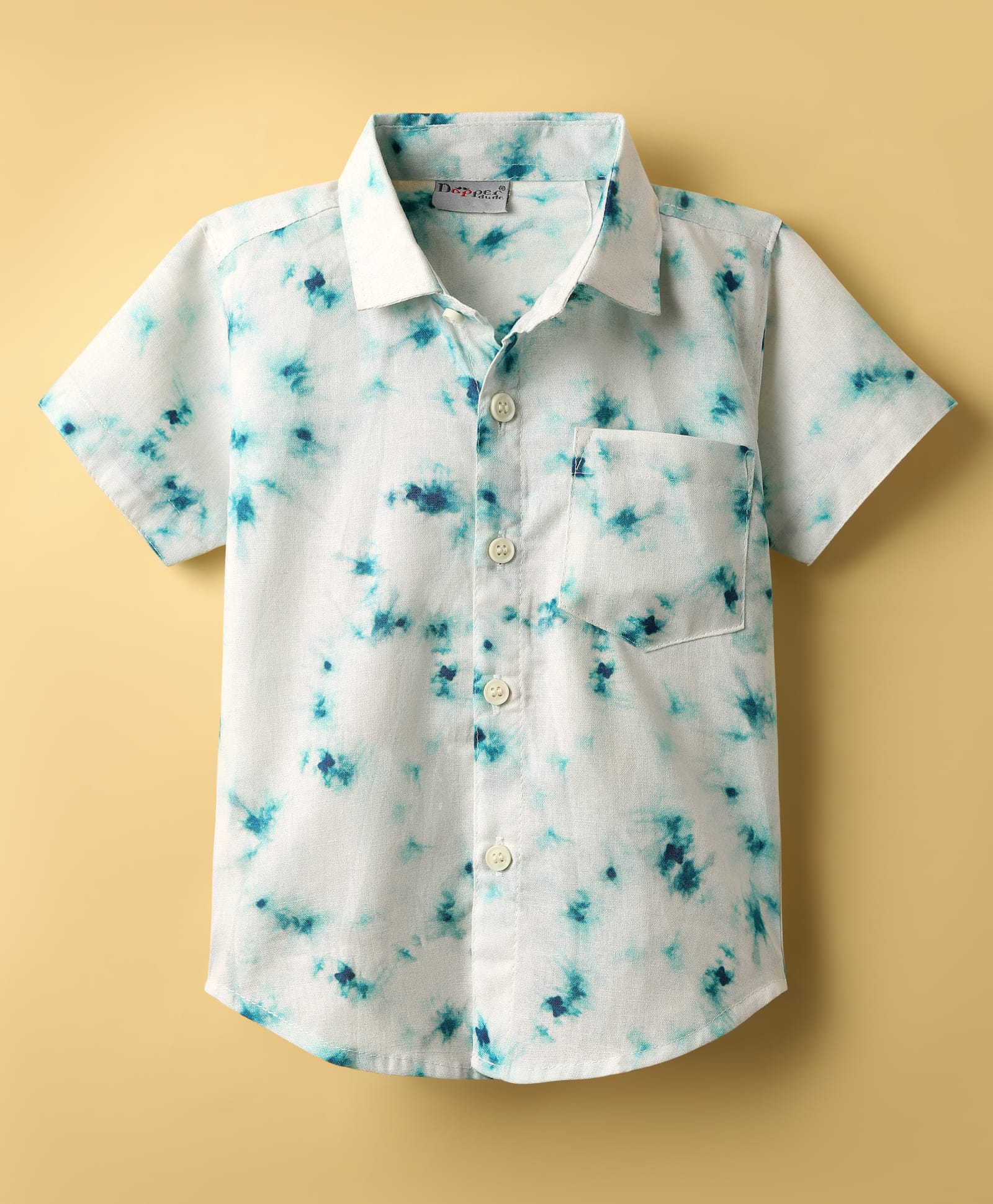 Dapper Dudes Woven Half Sleeves Tie Dye Shirt - Blue-image-21