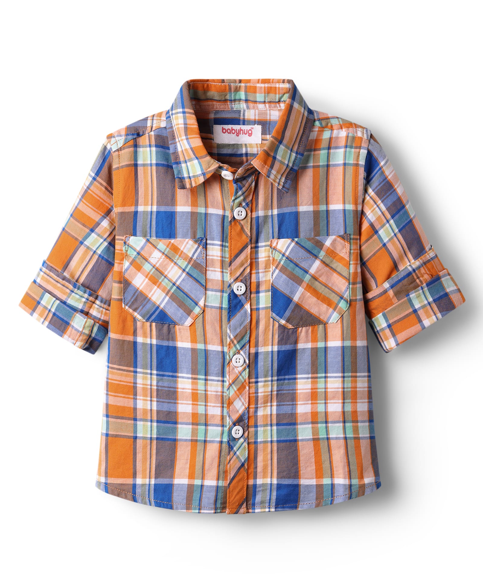 Babyhug Cotton Knit Full Sleeves Checkered Shirt- Multicolor-image-48
