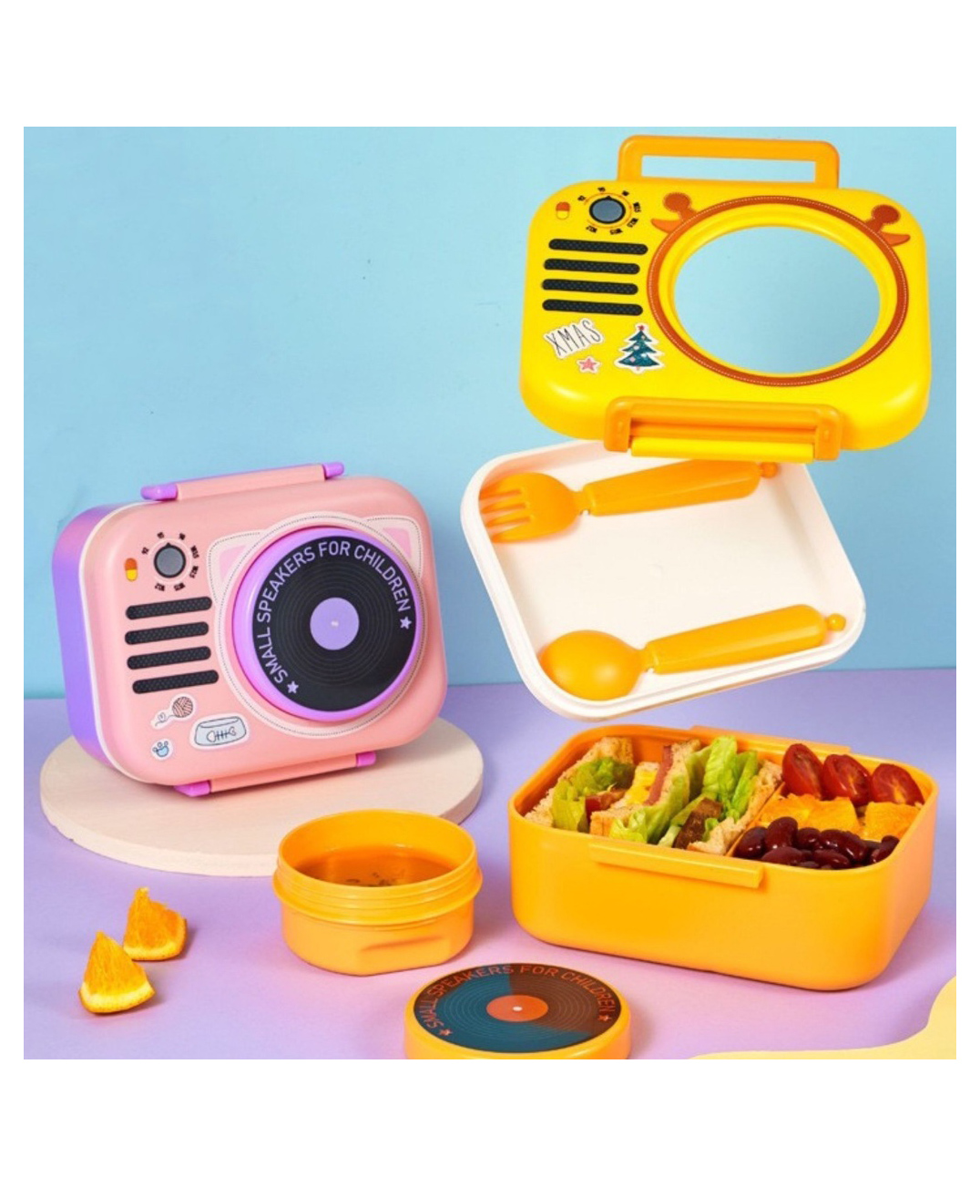 SANJARY Stereo Design Leakproof Bento Lunch Box and bowl 830ml Color Design May Vary-picture-26