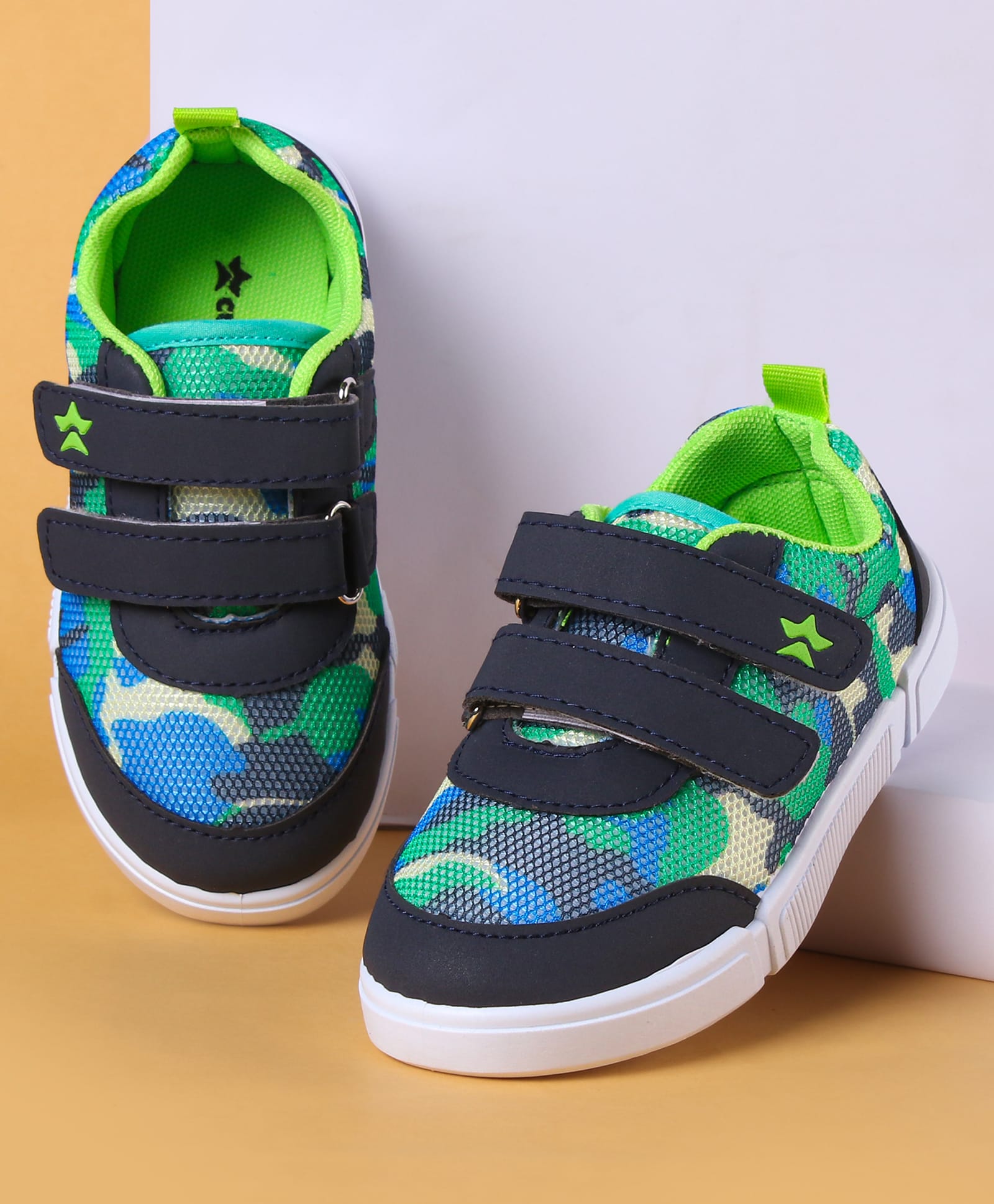 Cute Walk by Babyhug Casual Shoes With Velcro Closure & Camouflage Design - Navy Blue-image-17