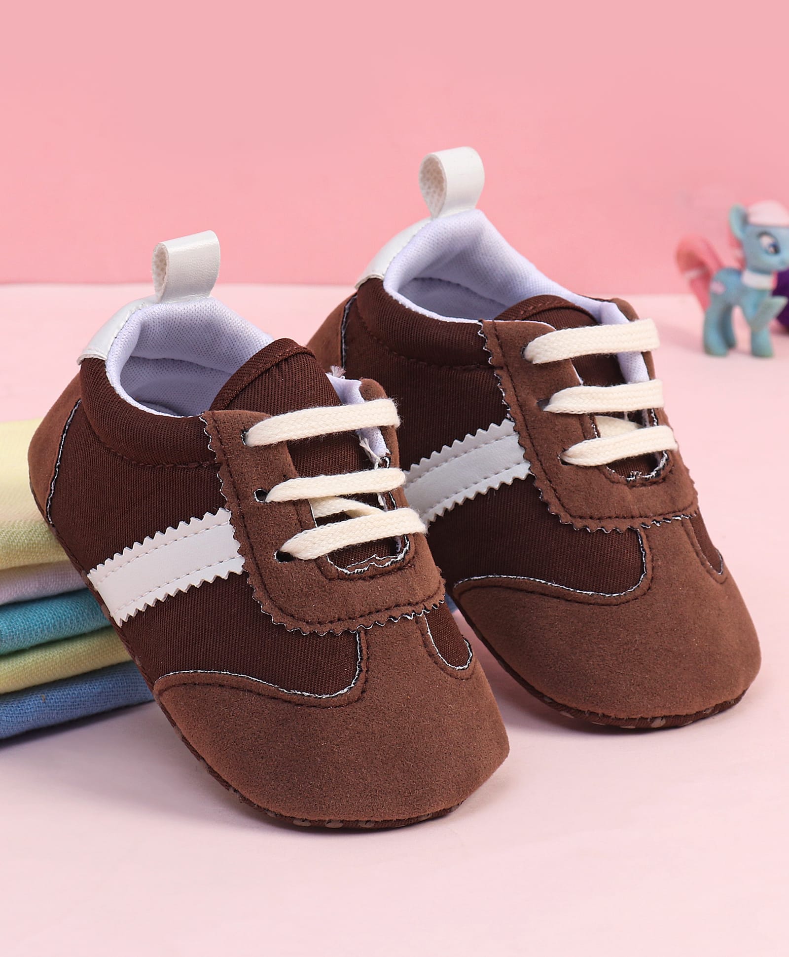 Babyoye Solid Color Slip On Booties - Dark Brown-image-20