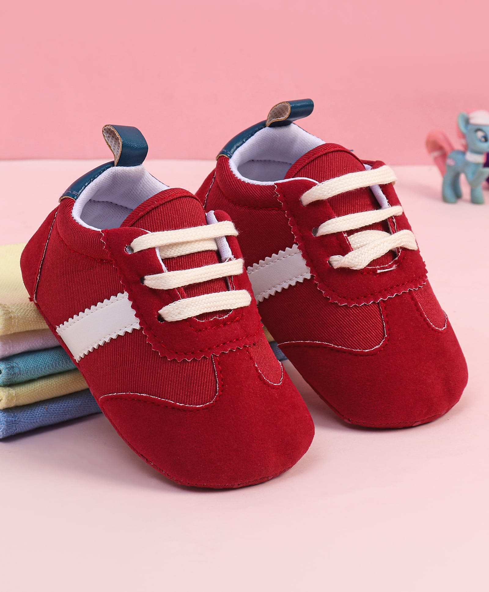 Babyoye Solid Color Slip On Booties - Red-image-48