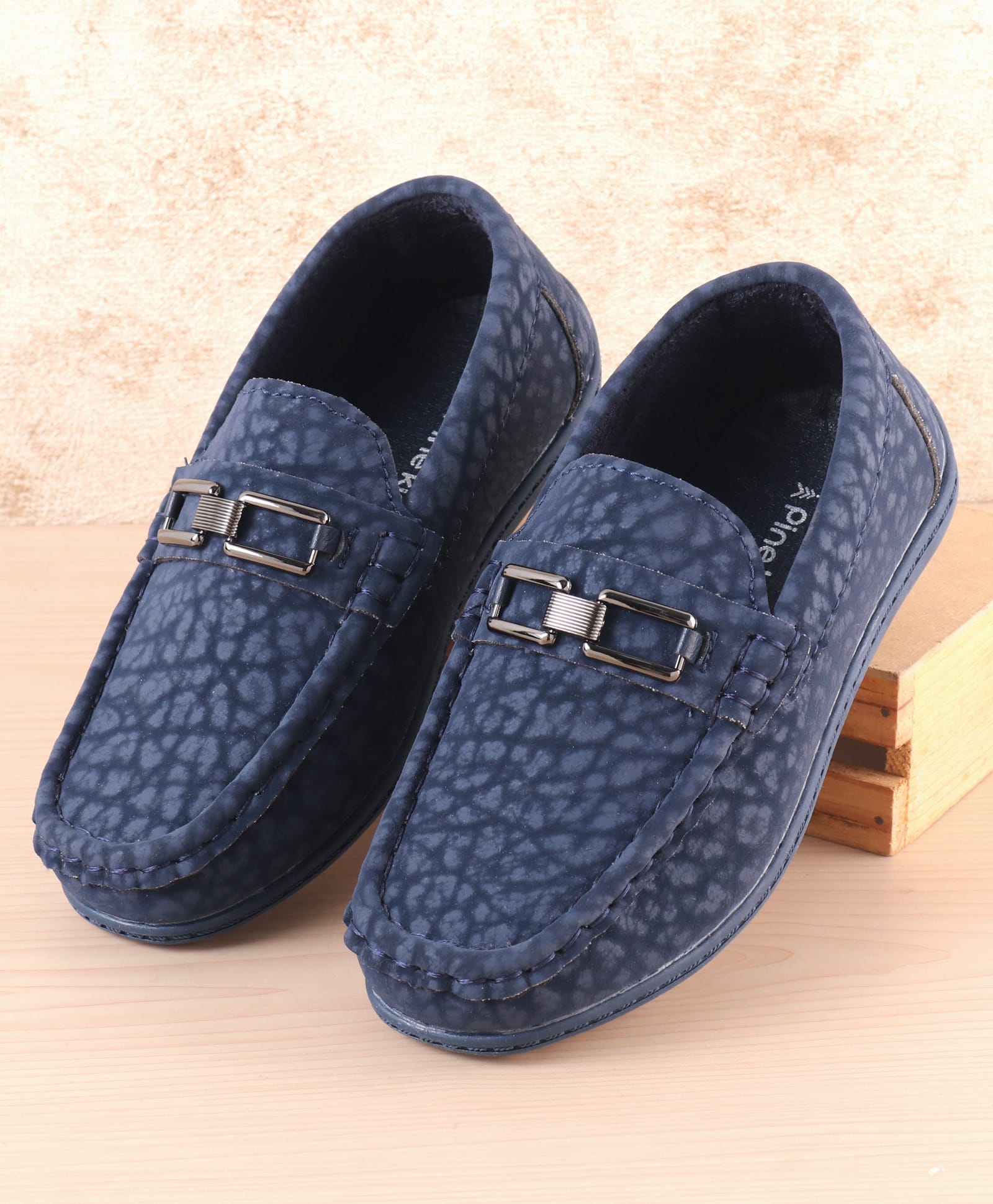 Pine Kids Slip On Formal Loafer Shoes - Blue-picture-10