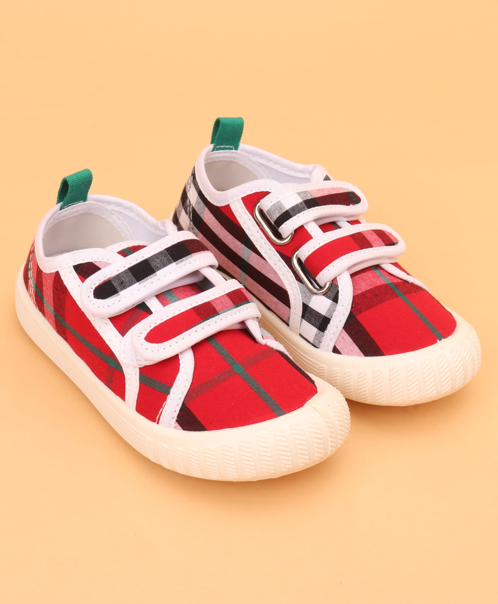 Cute Walk by Babyhug Velcro Closure Checks Casual Shoes - Red-image-33