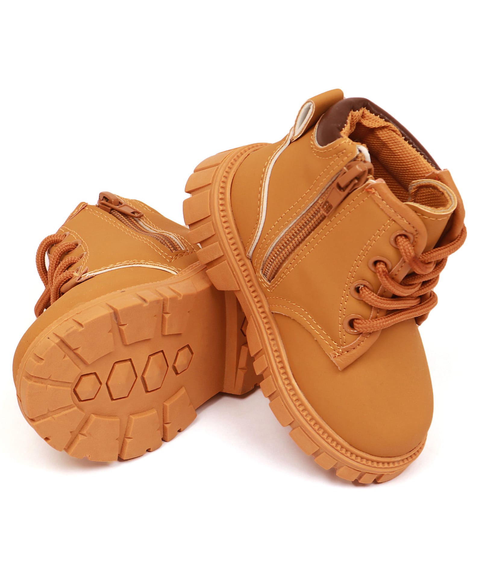Babyoye Winter Boots With Zipper Closure & Lace Up Closure - Yellow-picture-18