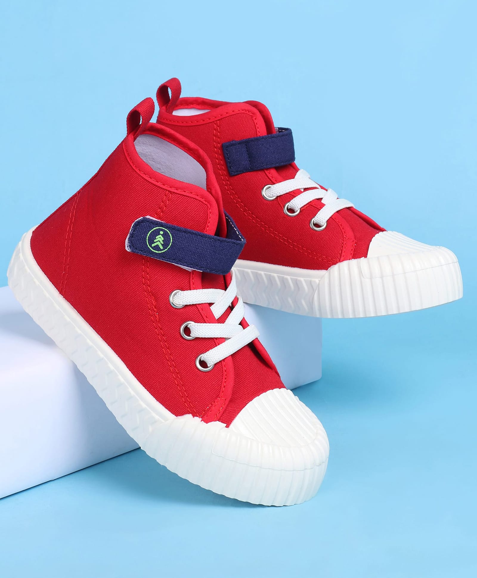 Pine Kids Solid Casual Shoes with Velcro Closure - Red-image-26