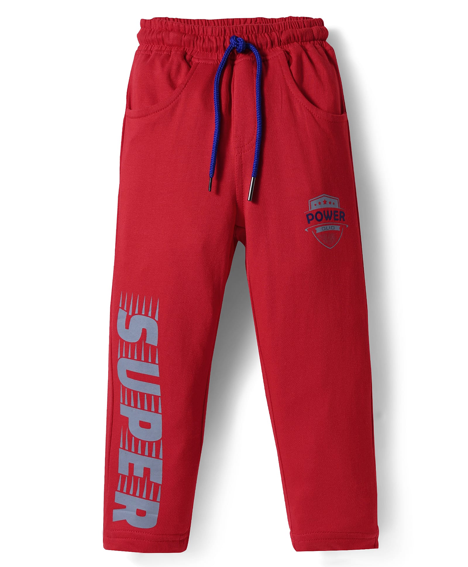 Olio Kids Looper Knit Full Length Printed Track Pant - Red-image-29