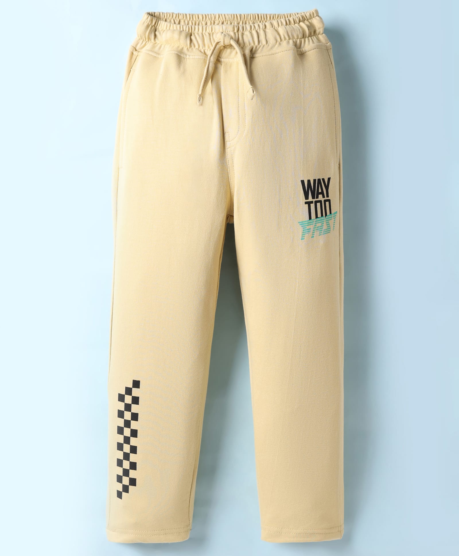 Olio Kids Lopper Knit Full Length Lounge Pant with Text Print - Cream-picture-9