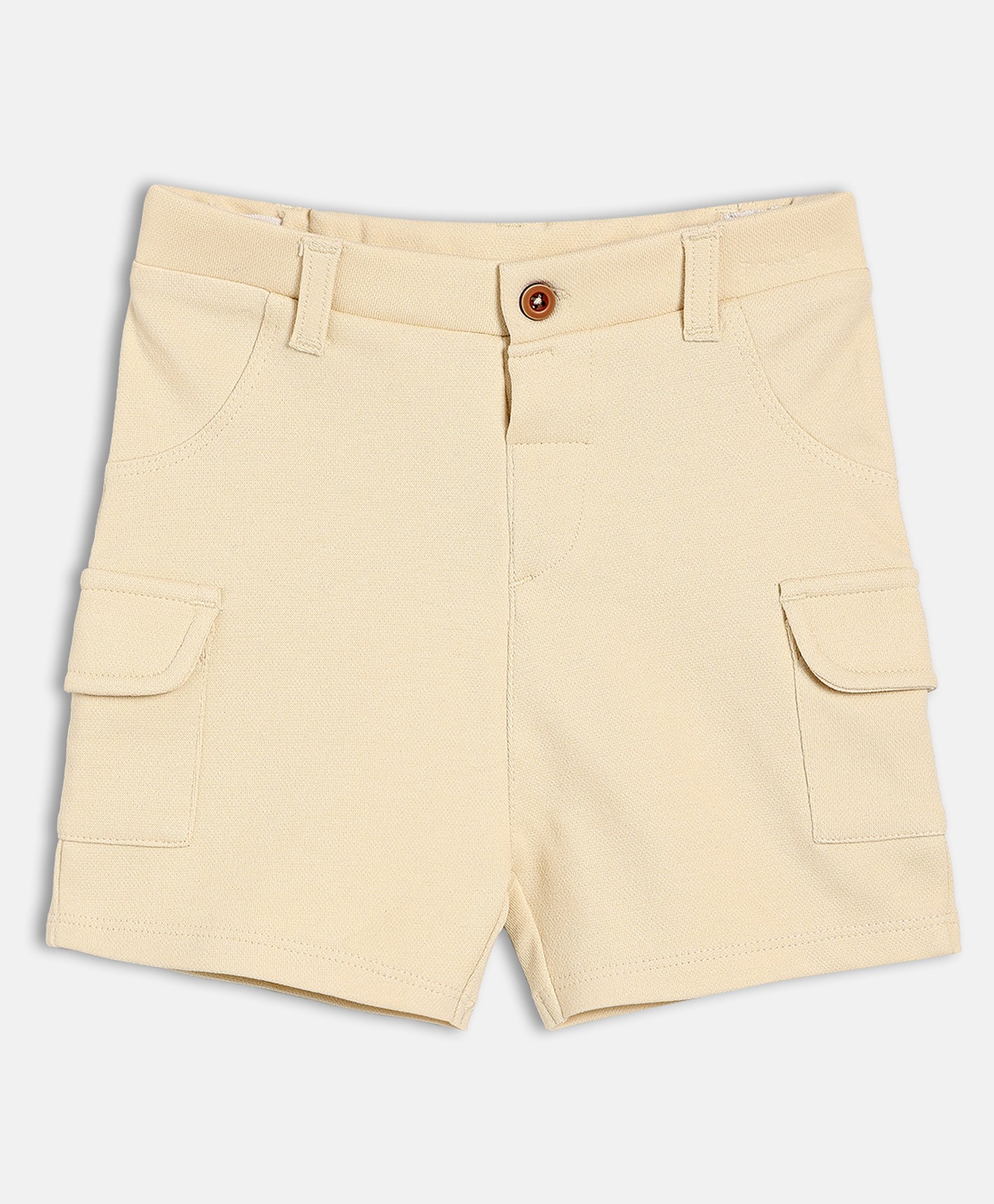 MINI KLUB Cotton Woven Solid Pocket Detailed Shorts - Beige-picture-42