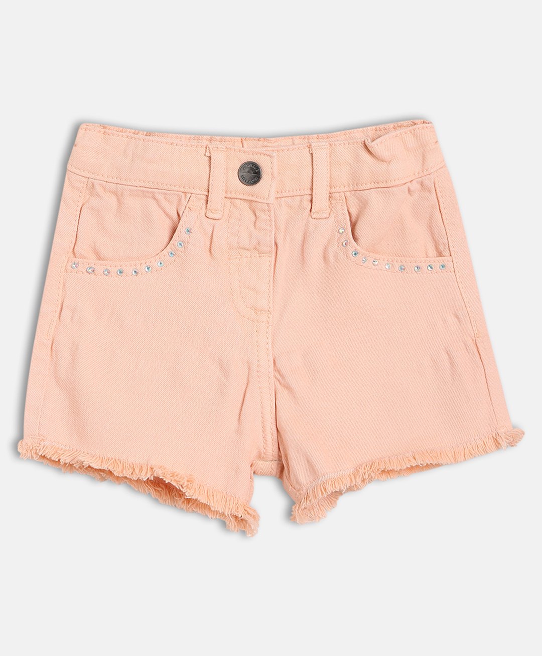 MINI KLUB Cotton Woven Solid Frayed Shorts - Pink-picture-19
