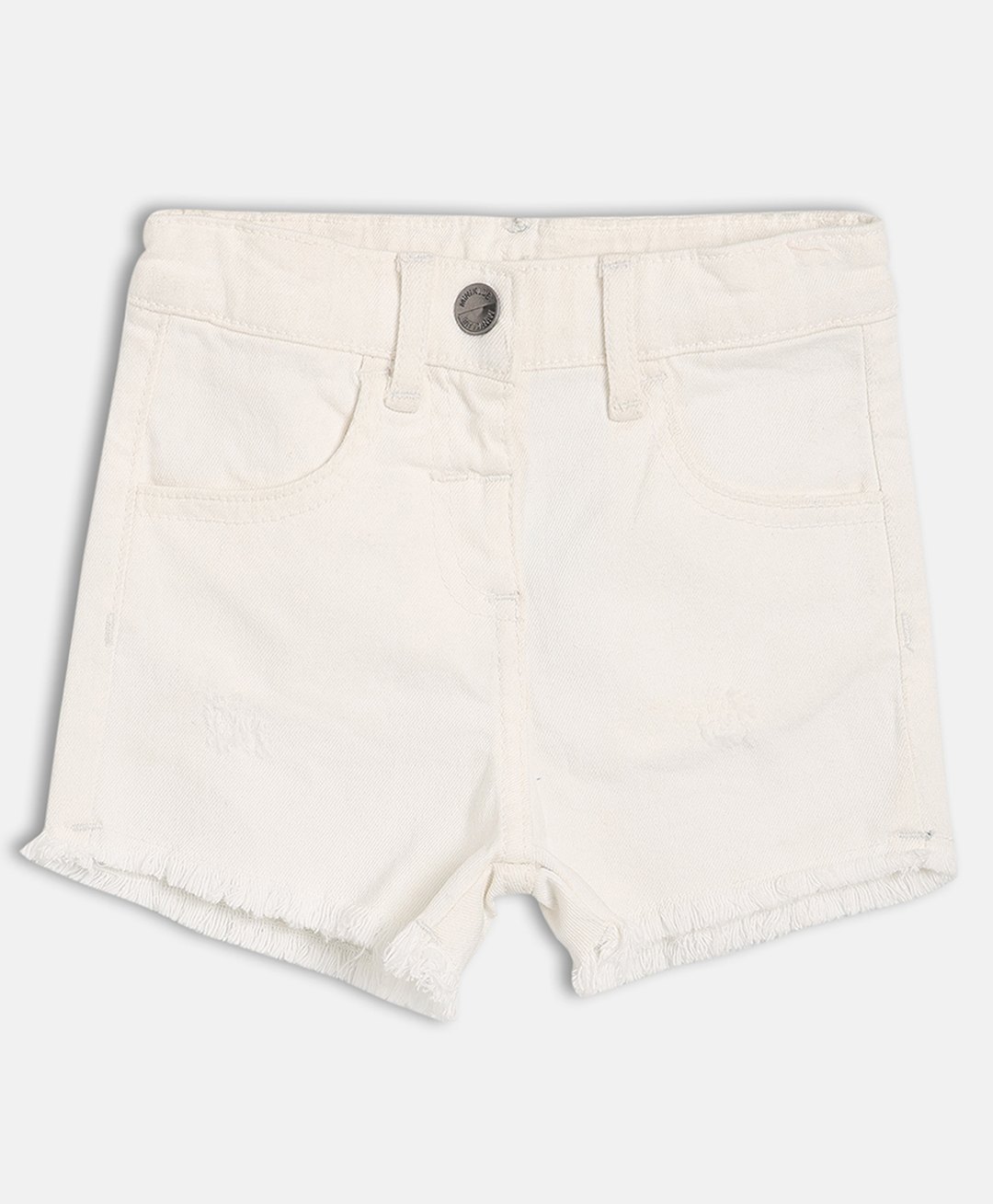 MINI KLUB Cotton Woven Solid Frayed Shorts - White-picture-24