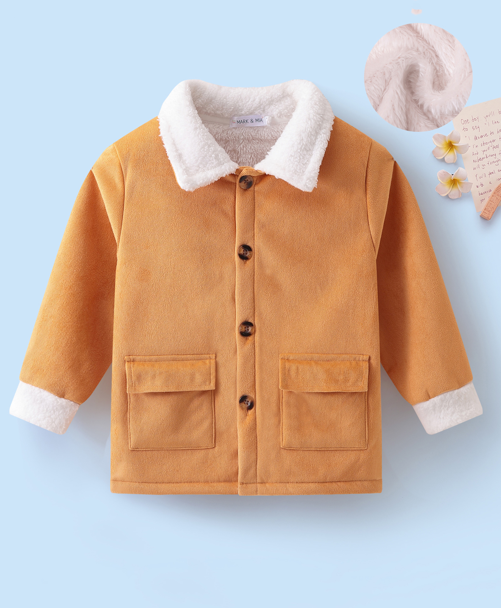 Mark & Mia Full Sleeves Solid Winter Jacket - Yellow-picture-17
