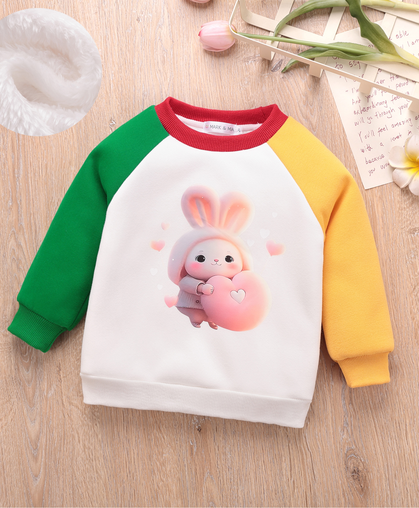 Mark & Mia Full Raglan Sleeves Sweatshirt With Bunny Print - Multicolor-picture-16