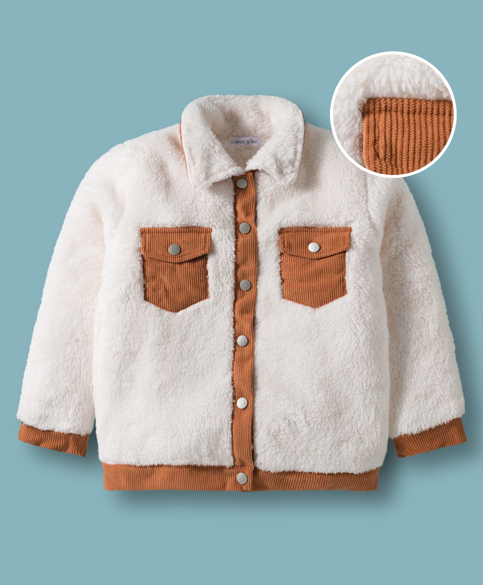 Mark & Mia Full Sleeves Fur Solid Winter Jacket - Beige-picture-11