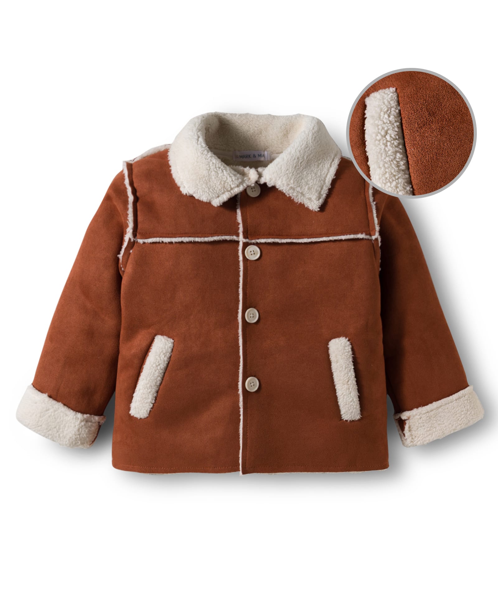 Mark & Mia Full Sleeves Collar Neck Winter Jacket with Fur Detailing - Brown-picture-18