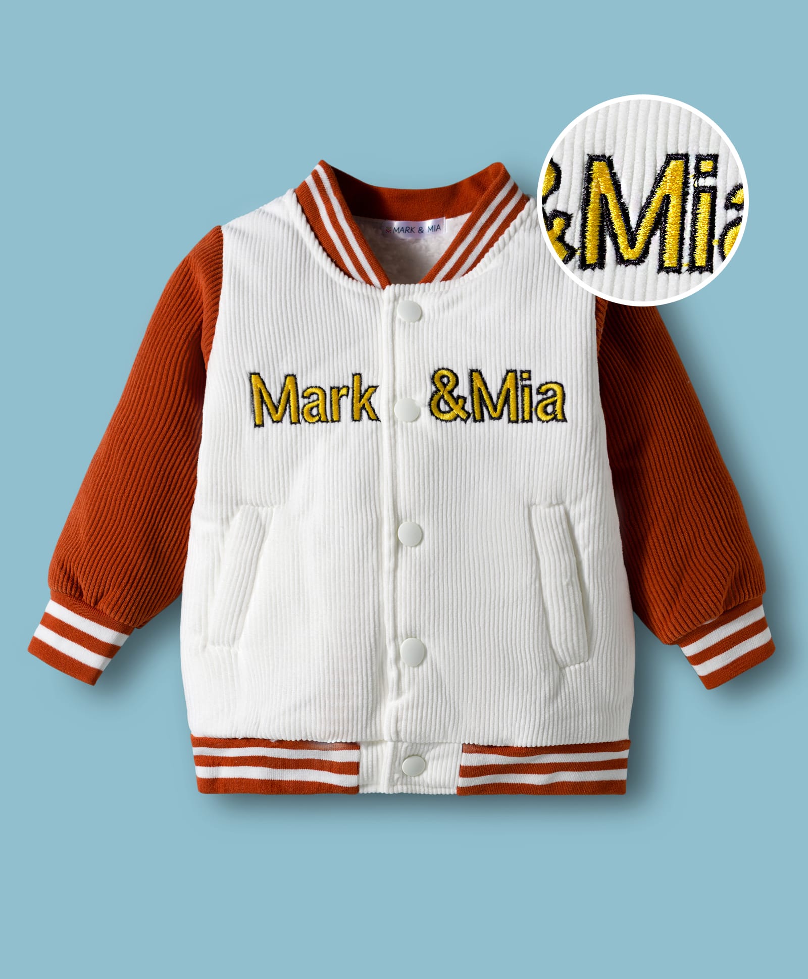 Mark & Mia Full Sleeves Bomber Jacket With Mark & Mia Embroidery - White-picture-21