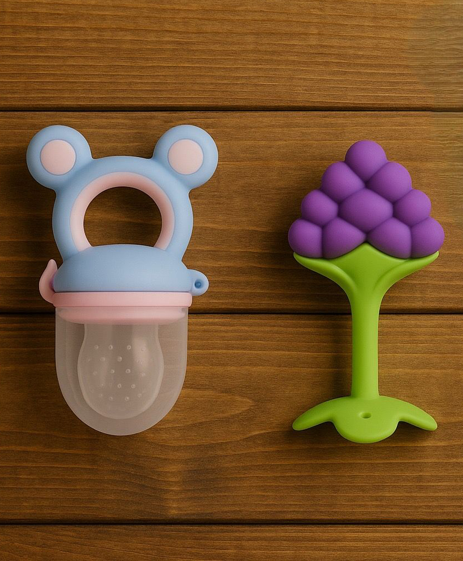 Badal Kidz Presents combo of 2 includes 1 Standing Fruit Teether and 1 Mickey Fruit Feeder - Blue, Blue-picture-25