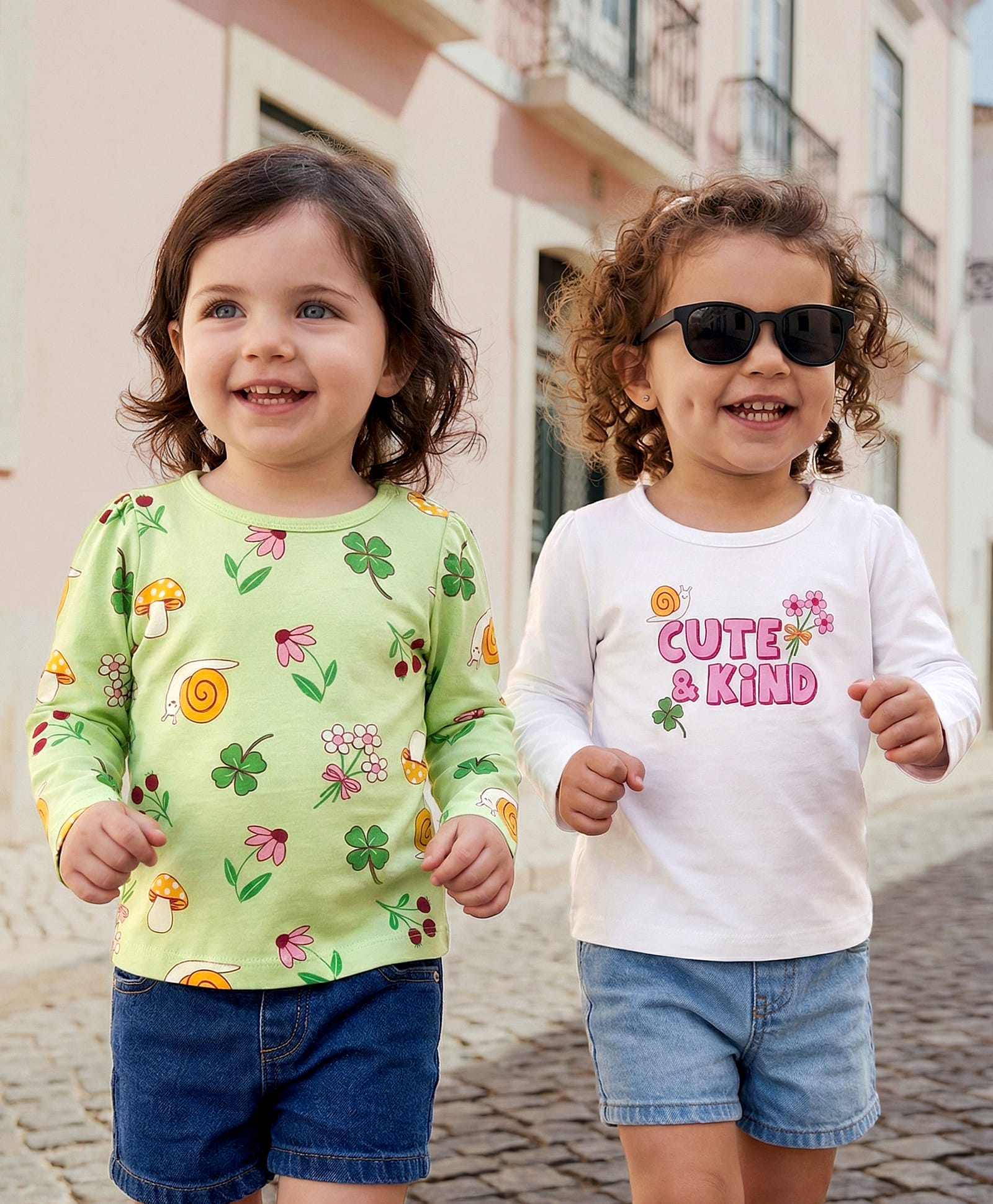 Babyoye Cotton 100% Cotton With Eco Jiva Finish Full Sleeves T-Shirts with Tropical Theme Print Pack of 2 - Light Green & White-image-2