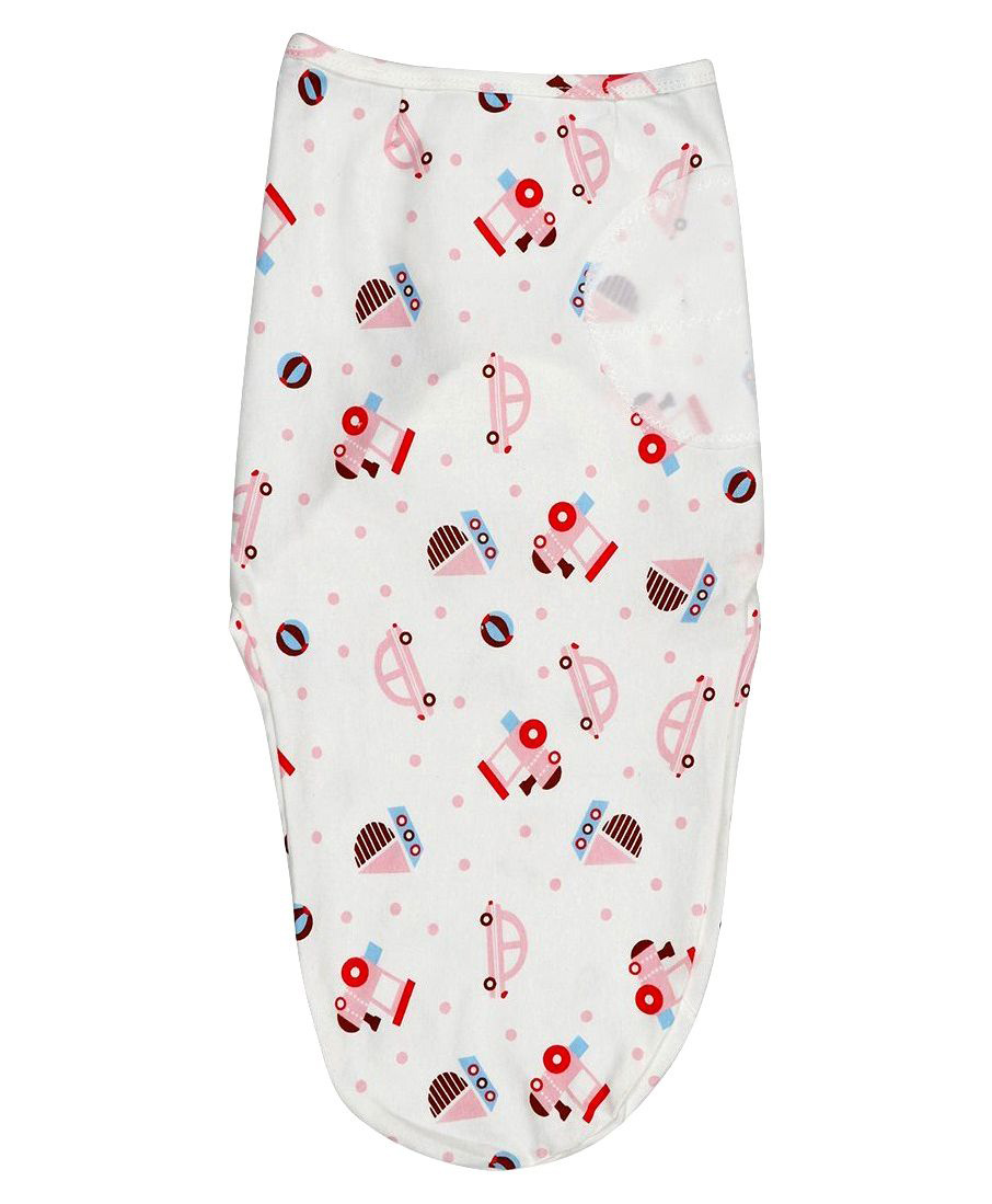 Babymoon Organic 100% Cotton Swaddle Wrapper Vehicle Print - White-picture-26