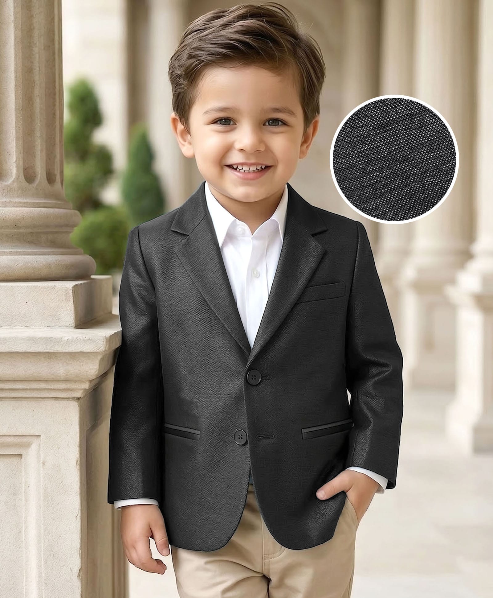 Babyhug Woven Full Sleeves Solid Coloured Blazer - Black-picture-12