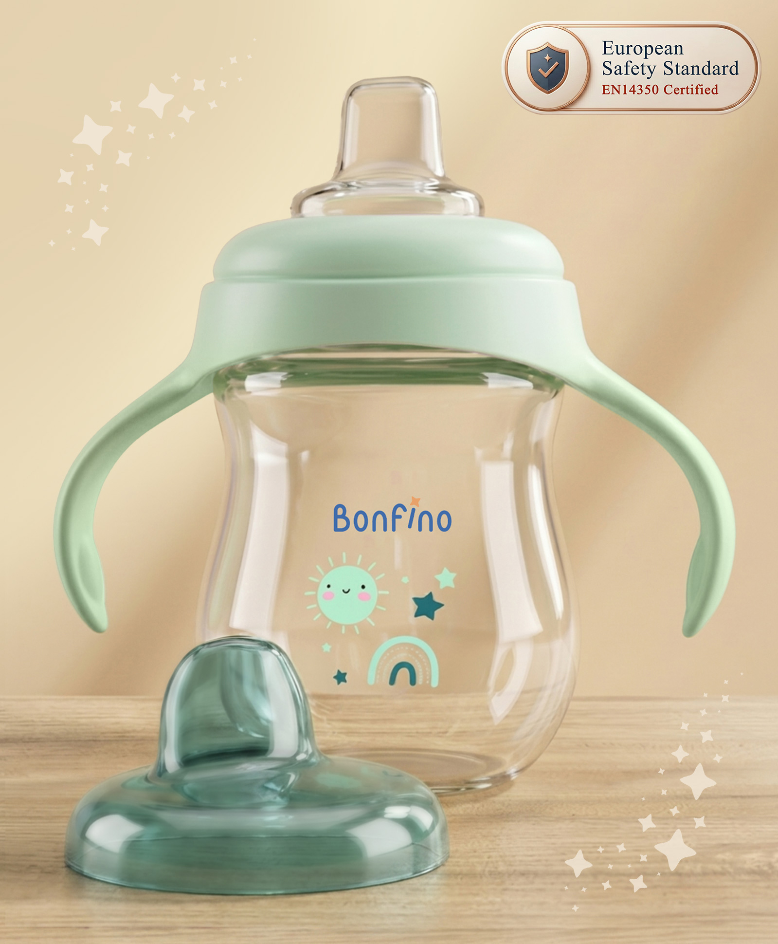 Bonfino My First Grip & Sip Cup 150ml - Blue| 6 Months+| Soft Spout Tritan Sipper| Spill-Proof Training Cup| Gentle on Gums| Easy-Grip Handles| Smooth Controlled Flow| Travel-Friendly| Measuring Scale-picture-30