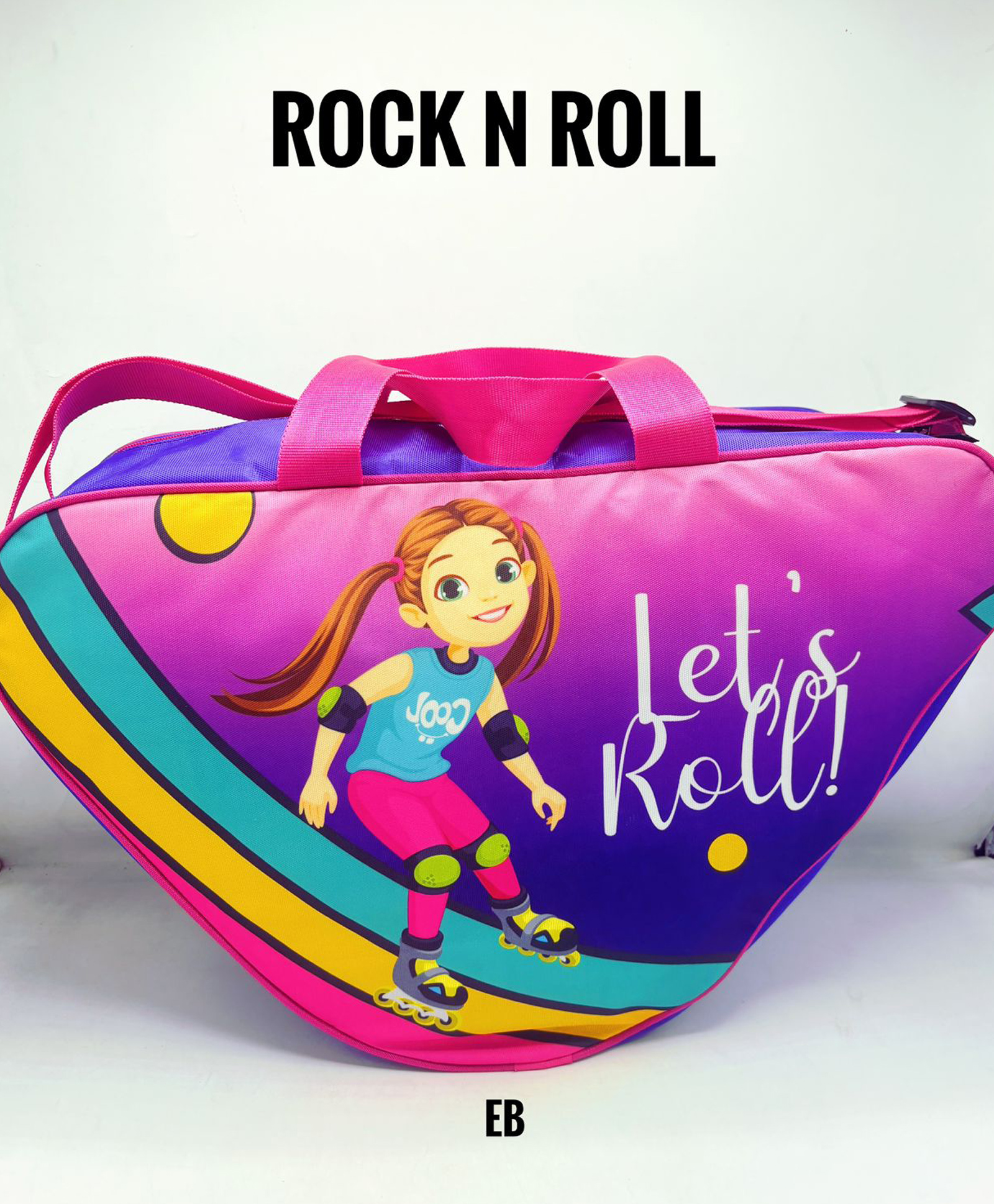 Echo Boomers Purple Skating Bag for Kids & Teens Let's Roll Print-picture-21