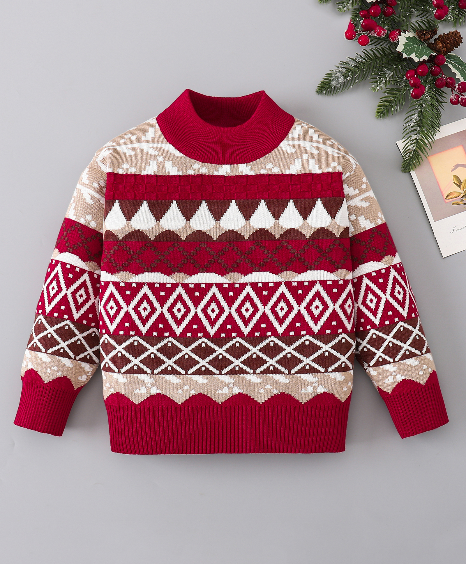 Mark & Mia Full Sleeves Pullover Sweater With Abstract Design - Multicolor-image-27