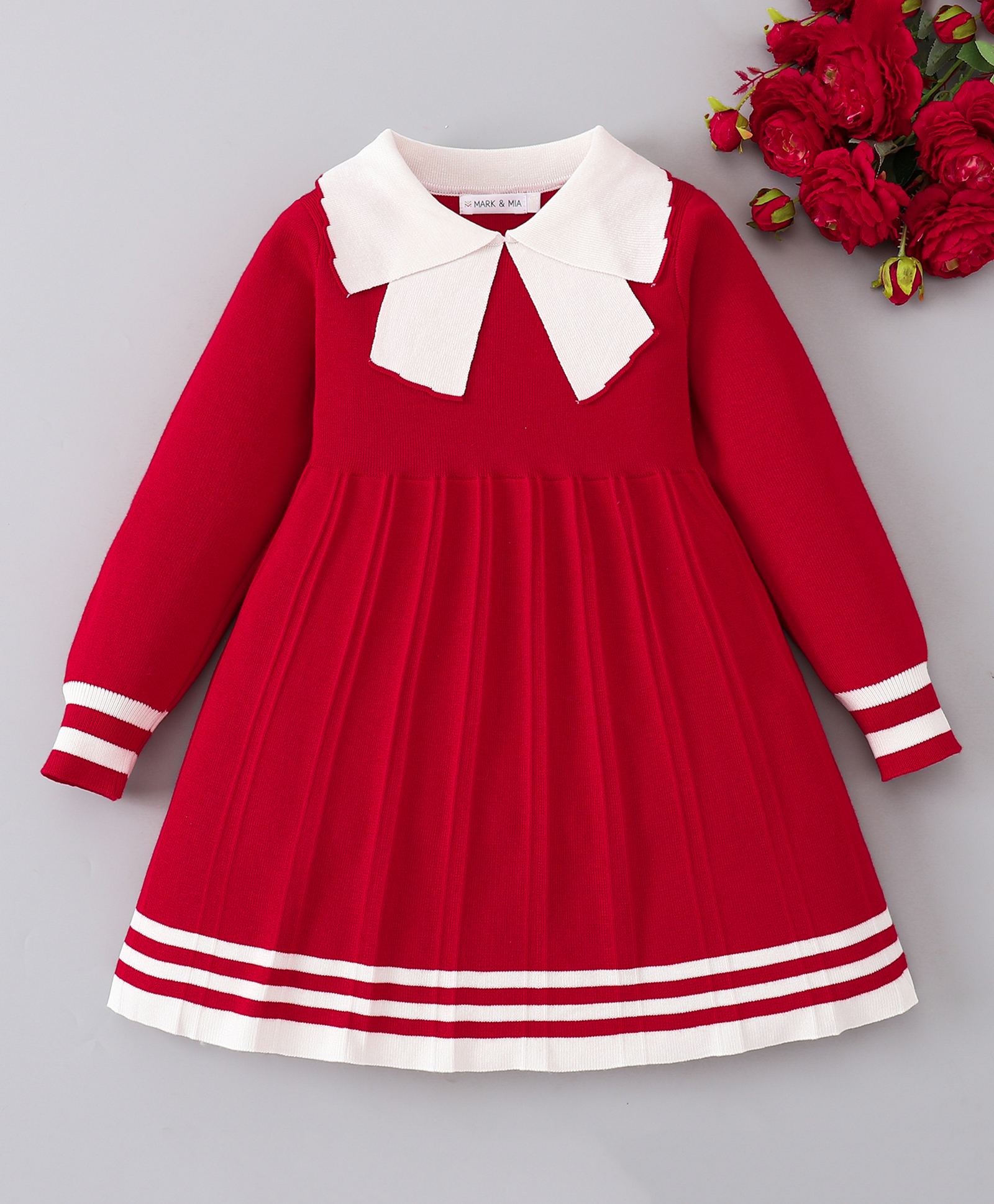 Mark & Mia Full Sleeves Solid Woollen Dress - Red-picture-32