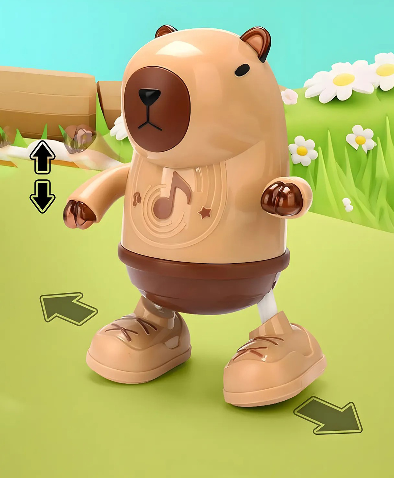 AKN TOYS Cartoon Animal Doll Musical Dancing Toy - Light up Body Shaking Capybara, Electric Toys with Lights and Sounds- PACK OF 1- COLOR MAY VARY-image-34