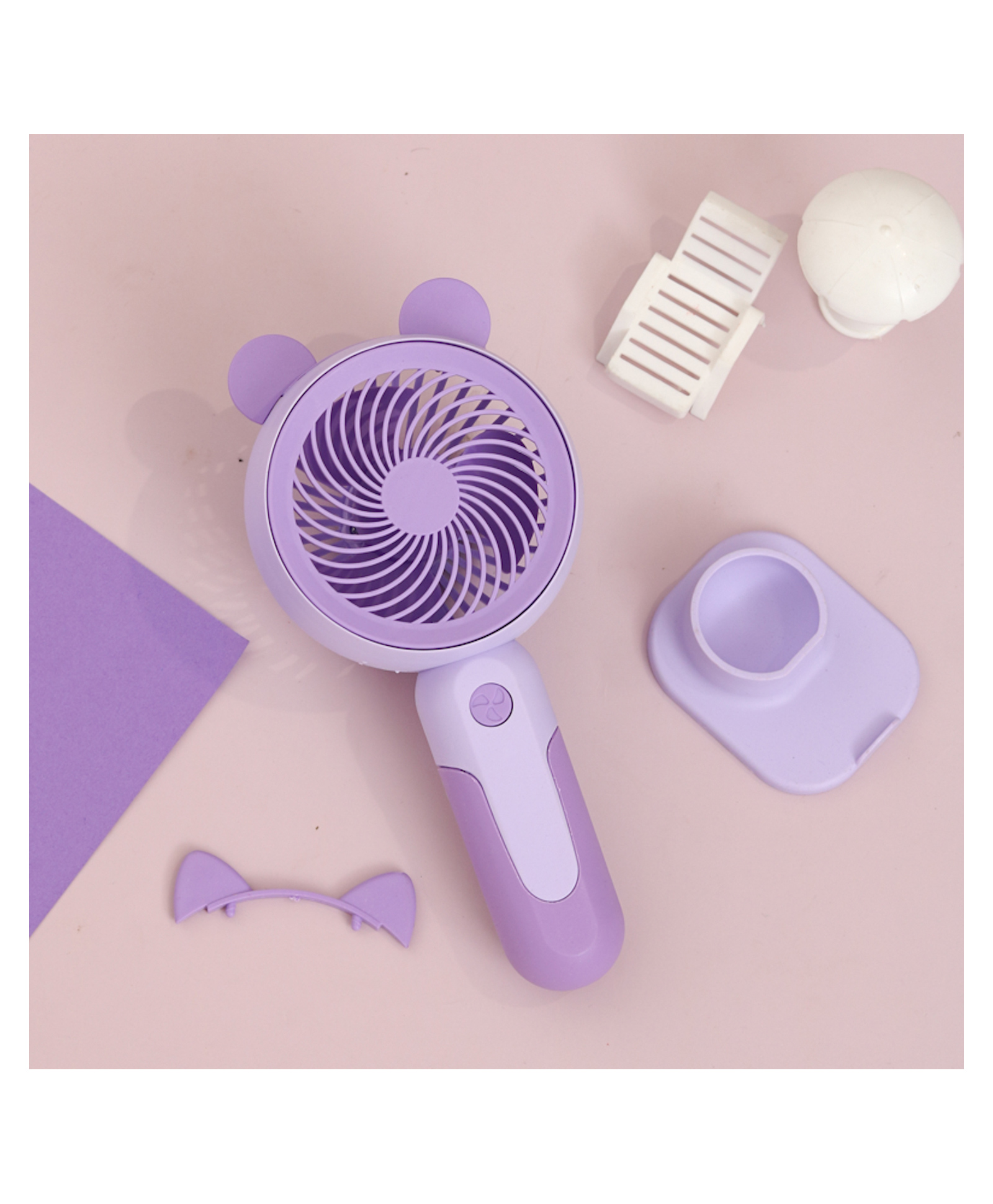 The Procure Store Multi-Functional Portable & Rechargable Fan with Ears- Purple-image-13