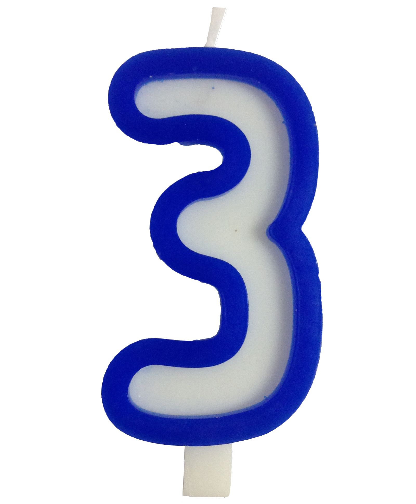 Funcart Number Three Candle - Blue & White-picture-42