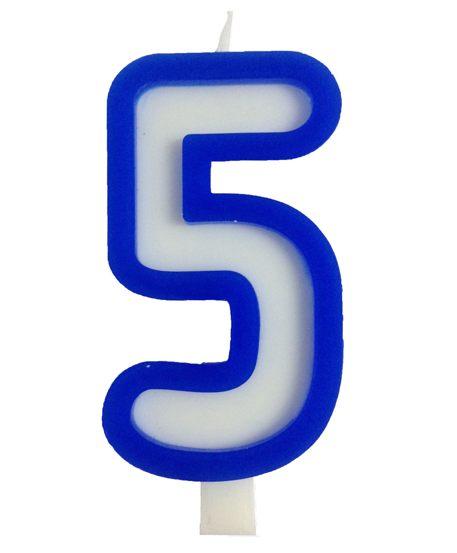 Funcart Number Five Candle - Blue & White-image-7