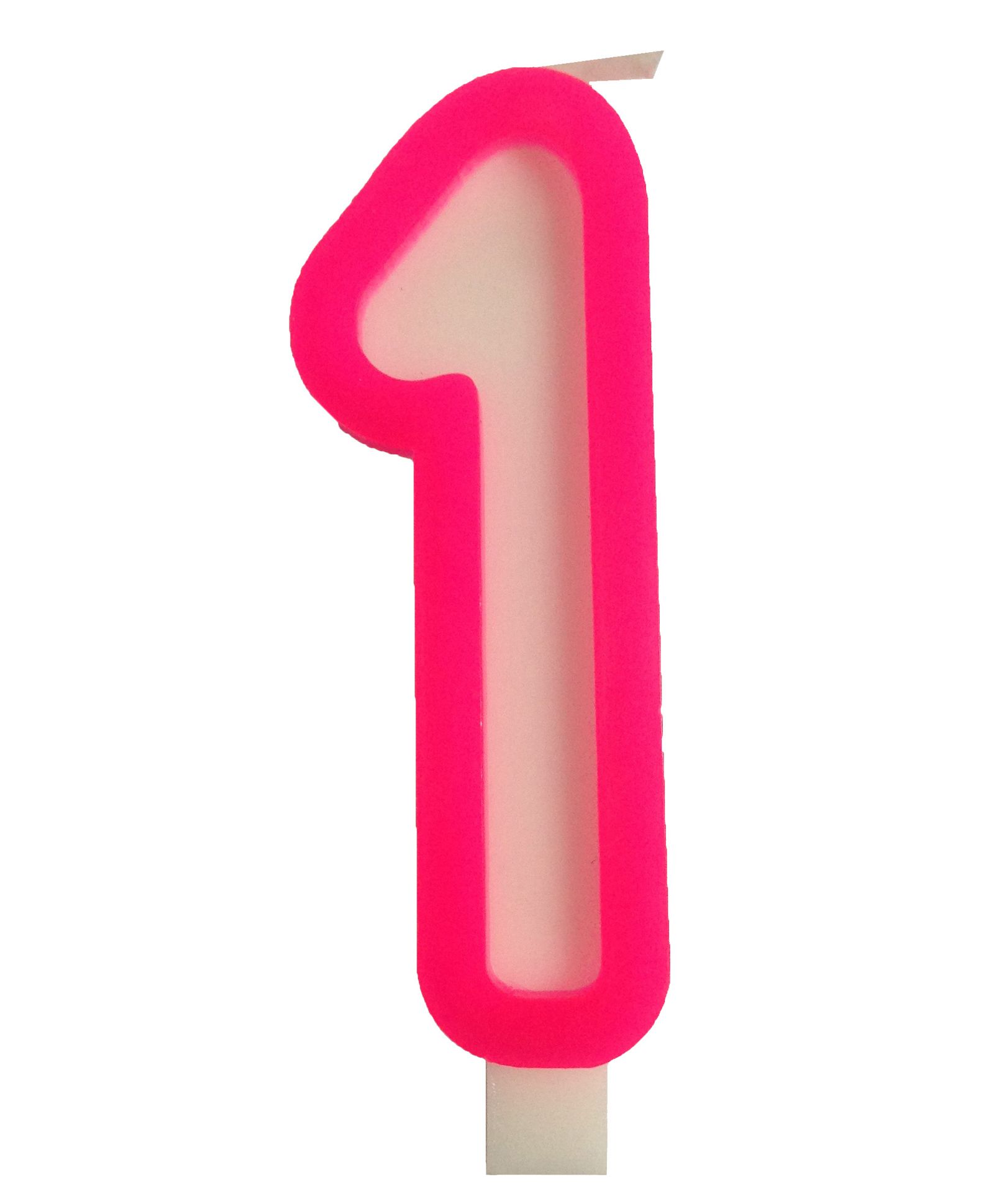 Funcart Number One Candle - Pink & White-picture-25