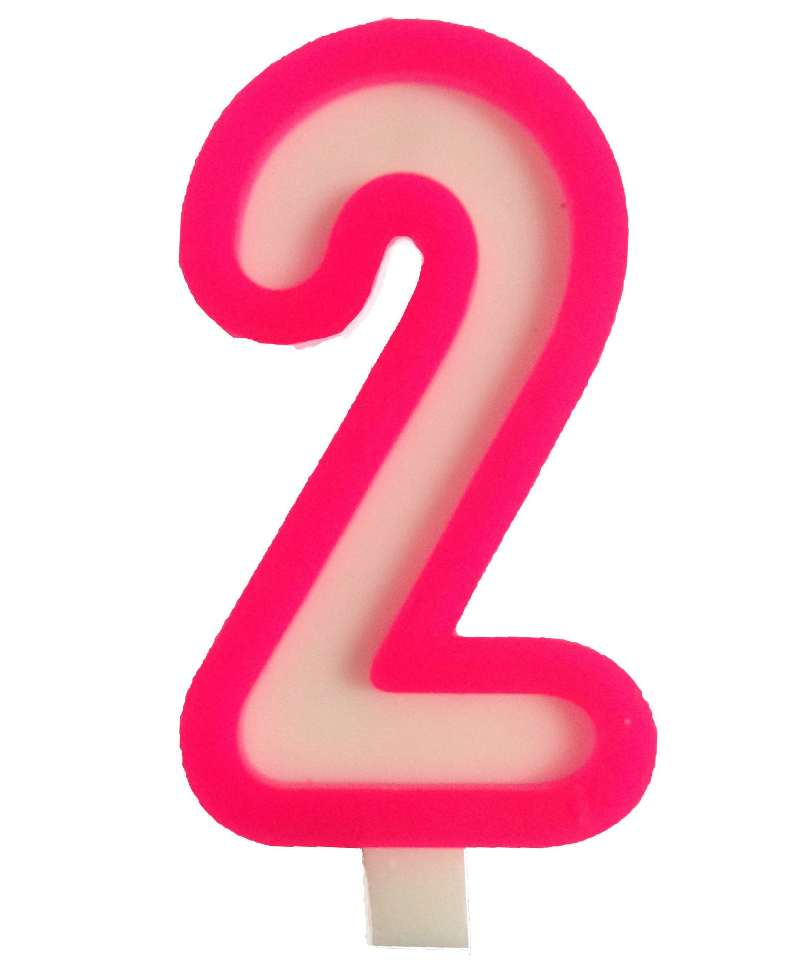 Funcart Number Two Candle - Pink & White-picture-21