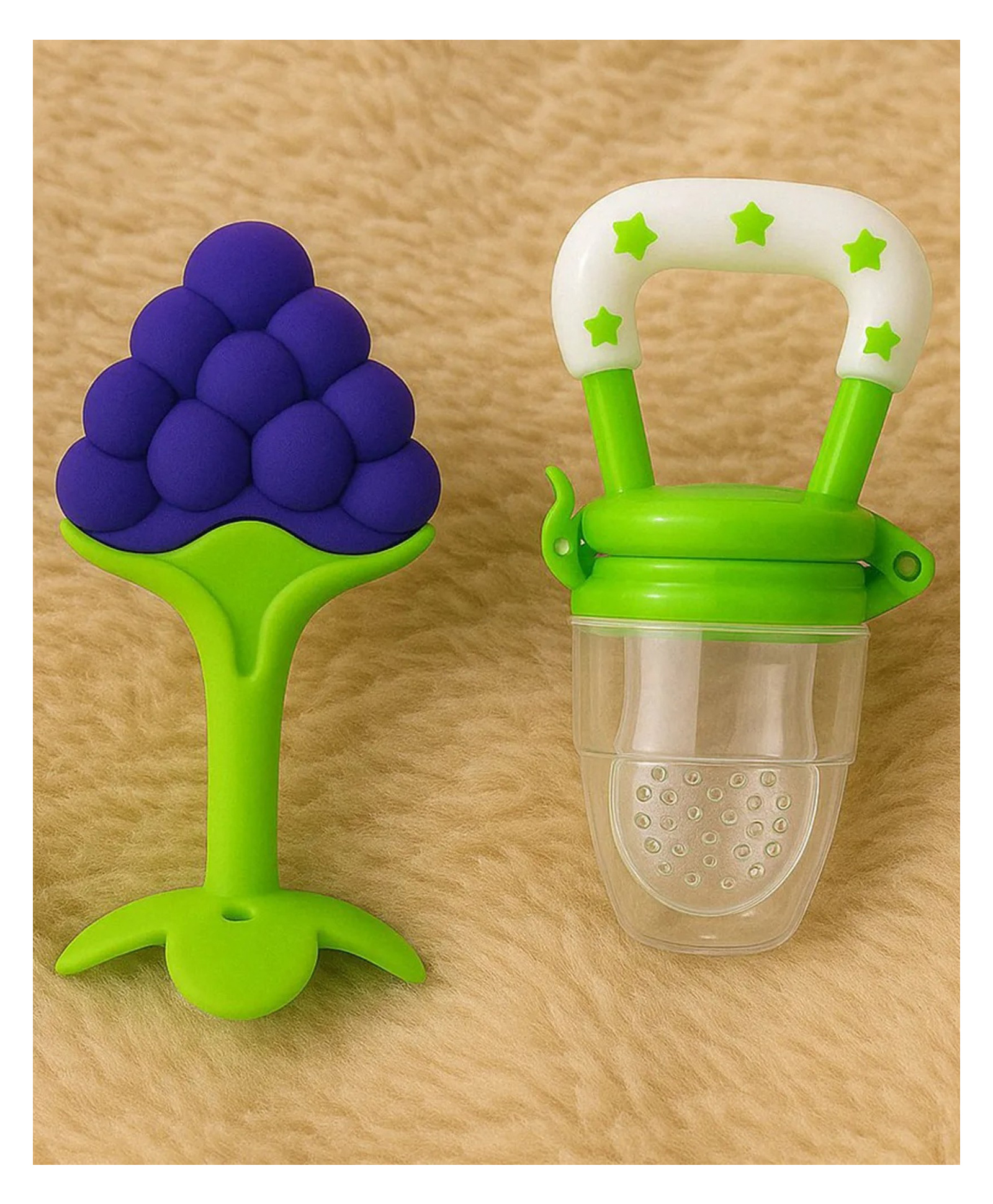 Luvlittle Bpa Free 100 % Silicone Fruit Shape Teether And Fruit Feeder - Colour may vary (Pack of 2)-picture-32