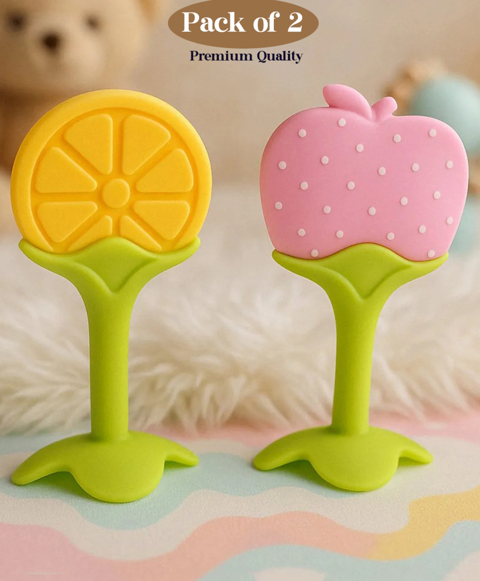 Luvlittle Silicone BPA Free Natural Tree Shape Teether 100% Bpa Free Non Toxic - colour and design may vary (Pack of 2)-picture-25