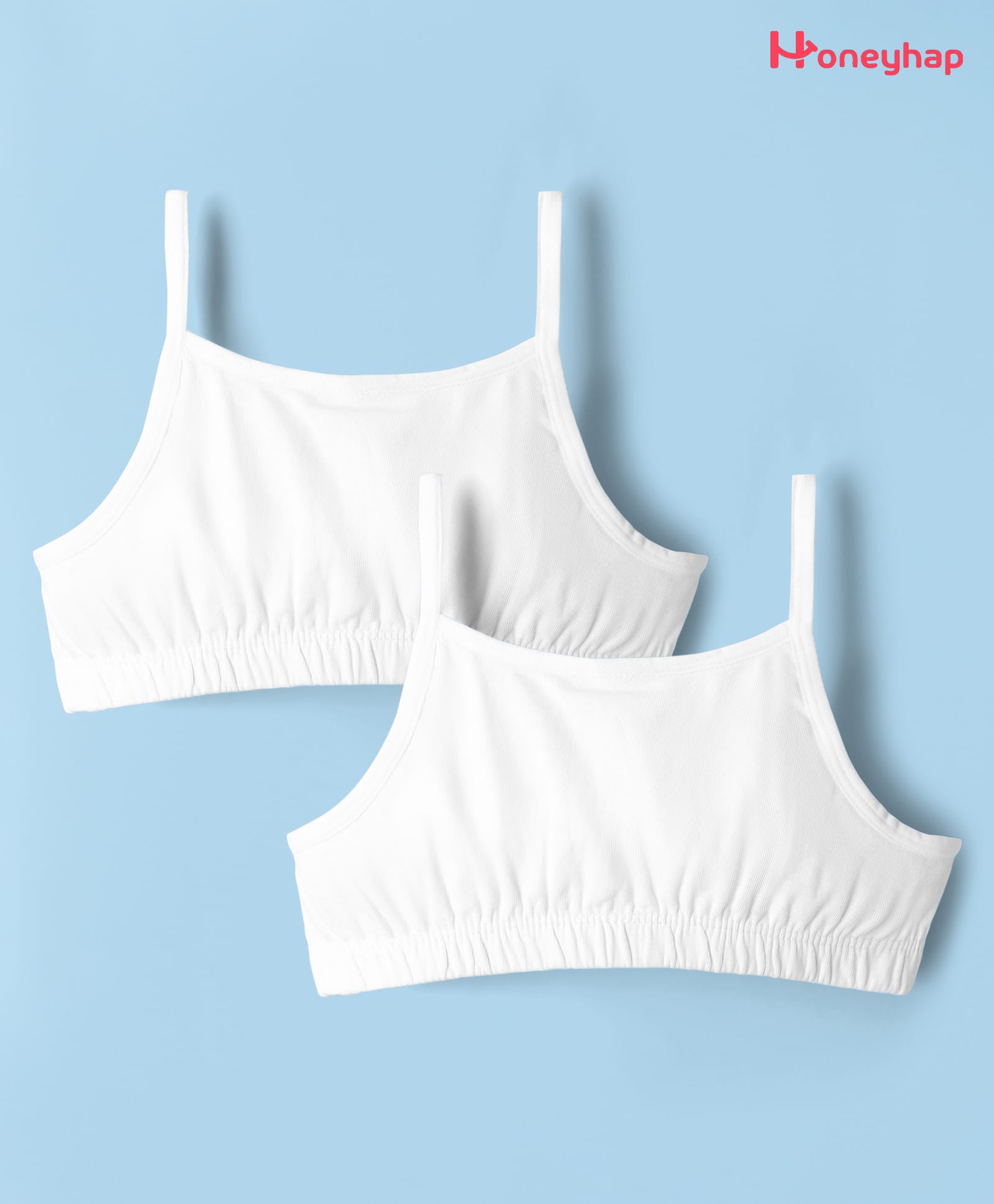Honeyhap Premium Cotton Elastane Knit Sleeveless Solid Color Slips With Bio Finish Pack of 2 - Bright White-picture-27