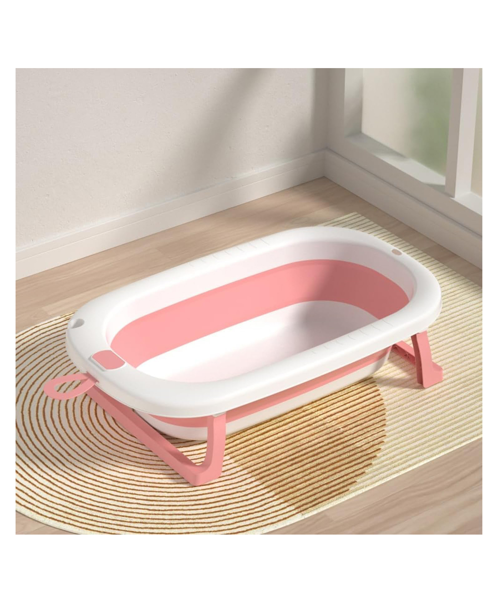 Safe-O-Kid All-in-One Foldable Baby Bathtub Lightweight, BPA-Free with Drain Plug - Pink-picture-11