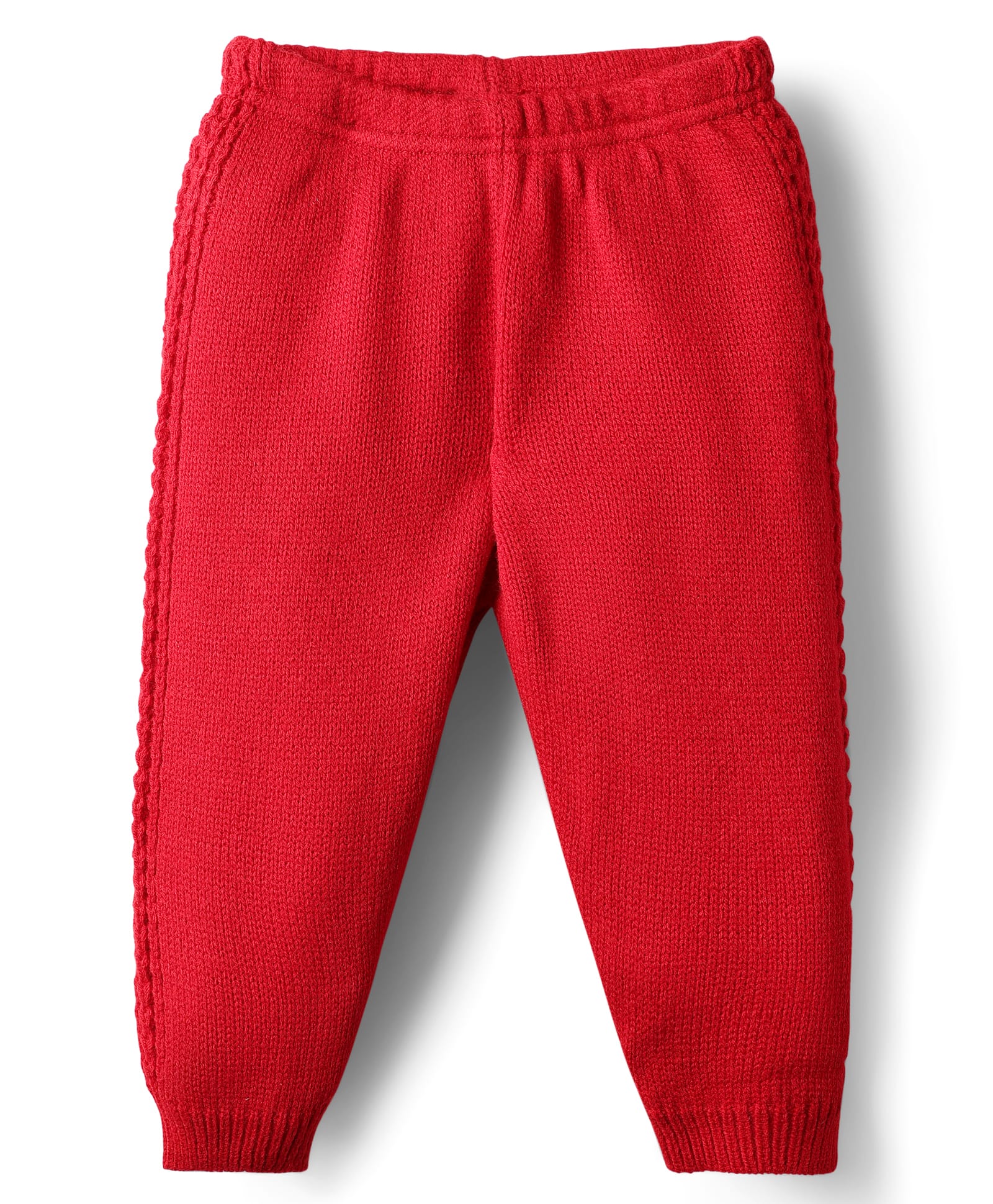 Babyhug Knit Full Length Solid Colour Woollen Pant - Red
