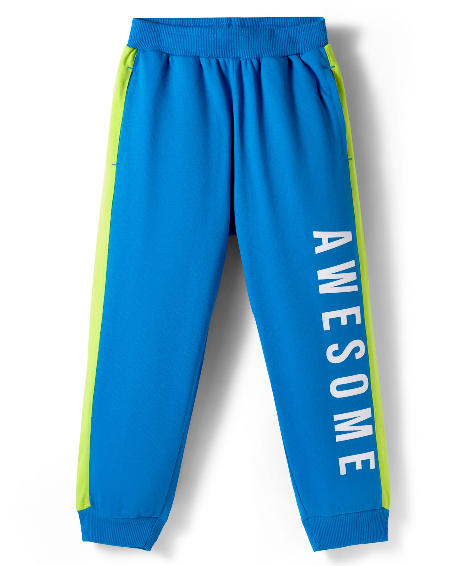Pine Kids Cotton Knit Full Length Track Pant With Text Print - Blue-picture-24