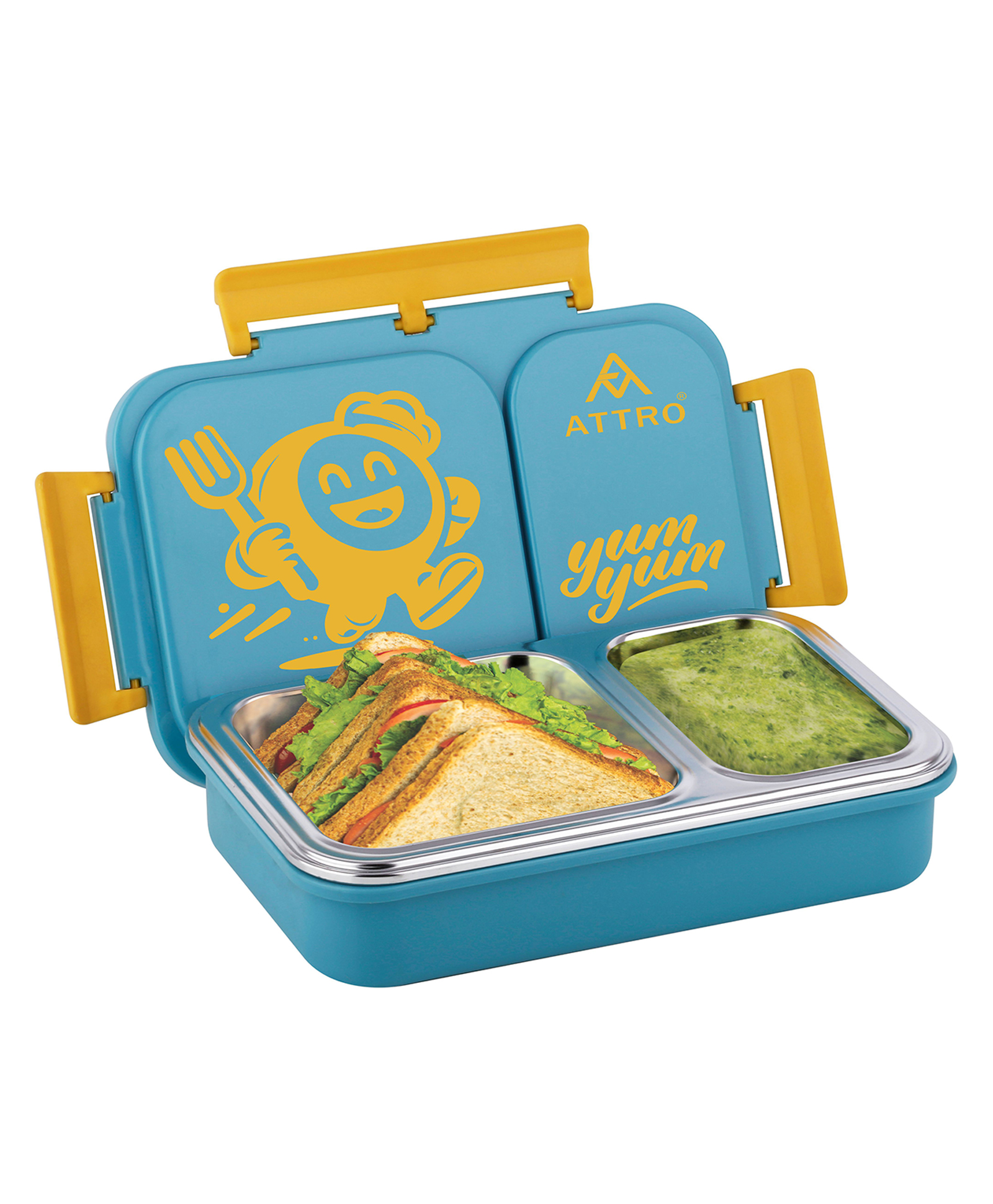 ATTRO Legacy 2 Stainless Steel Insulated Lunch Box with 2 Compartments 600 ml - Green-picture-42